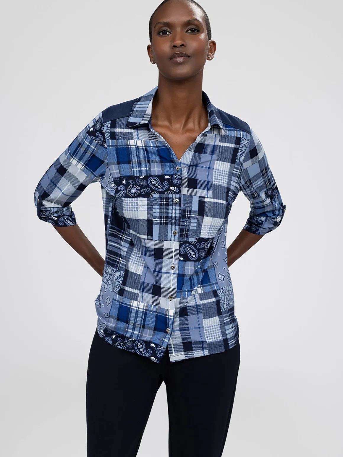 Blouse à manches 3/4 avec boutons