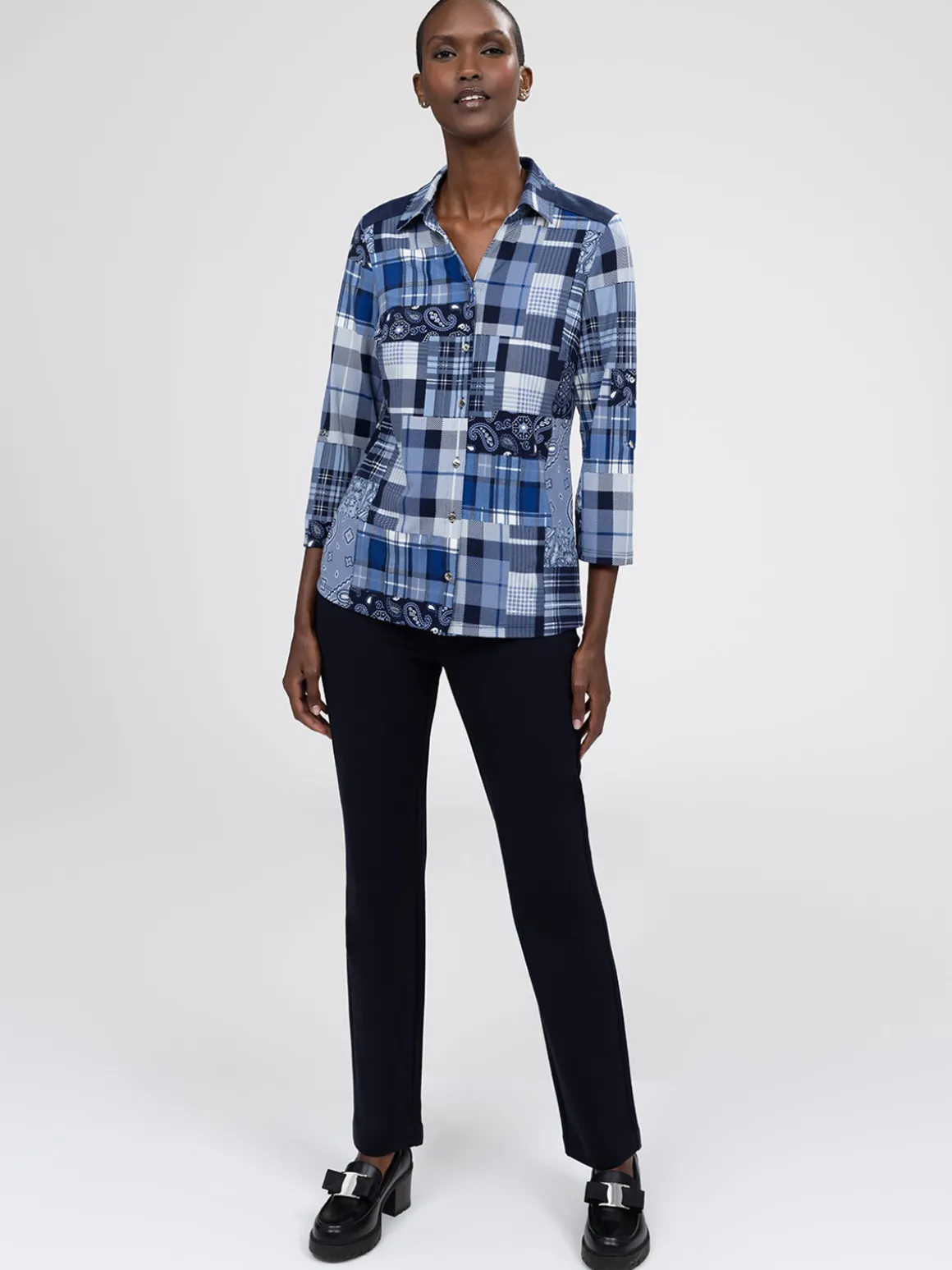 Blouse à manches 3/4 avec boutons