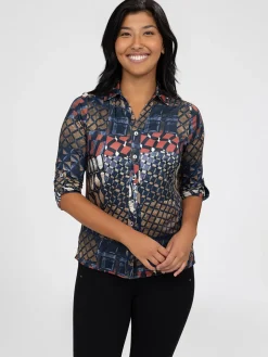 Blouse à manches 3/4 avec boutons