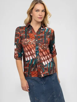 Blouse à manches 3/4 avec boutons