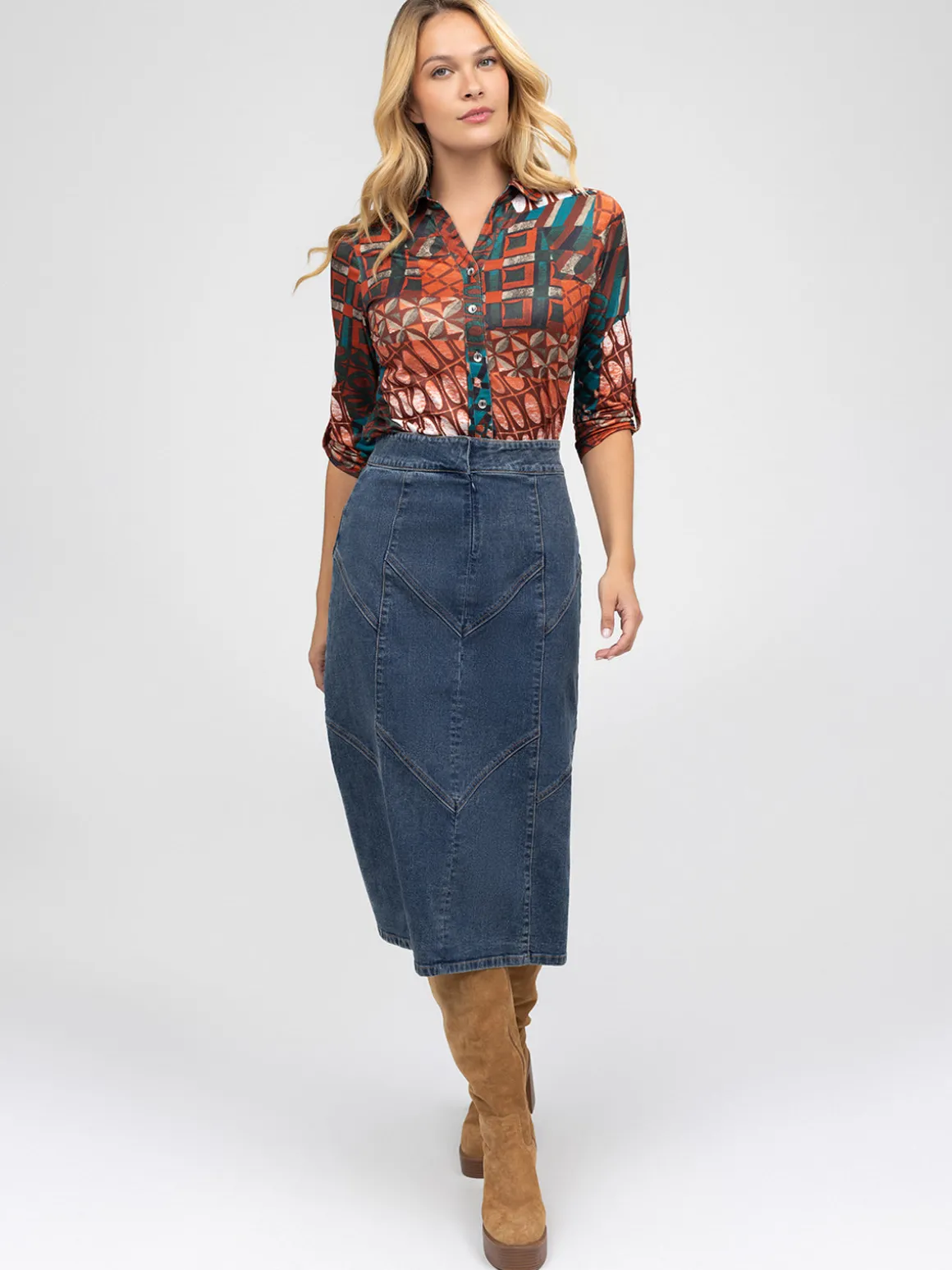 Blouse à manches 3/4 avec boutons