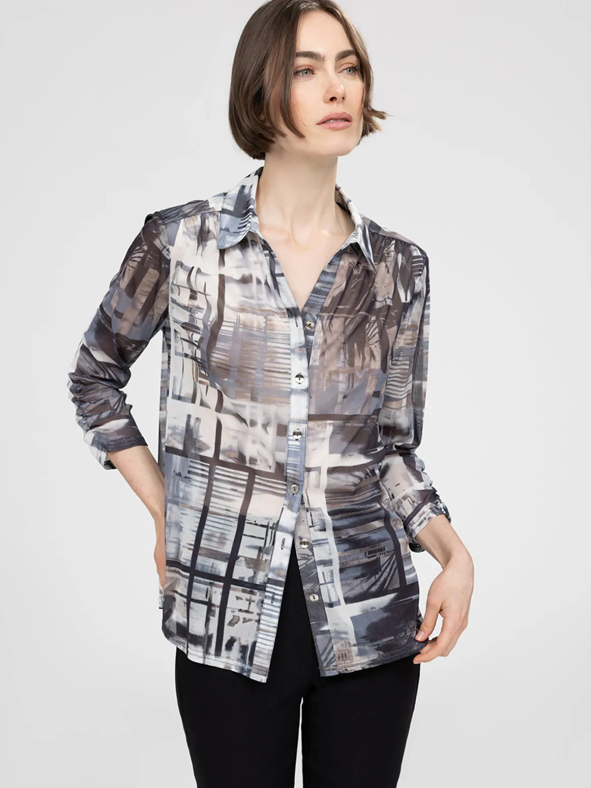 Blouse à manches 3/4 avec boutons