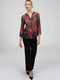 Blouse à manches 3/4 avec boutons