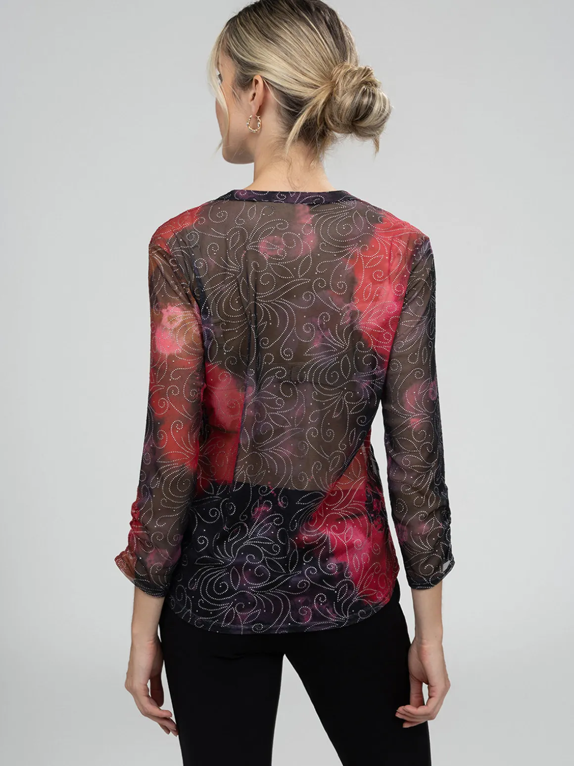 Blouse à manches 3/4 avec boutons