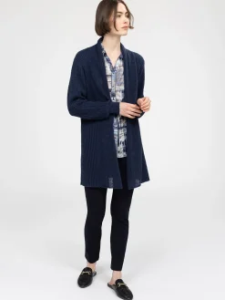 Cardigan en tricot ouvert à manches longues