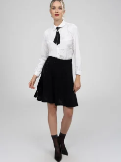 Jupe midi évasée en tricot