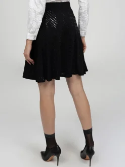 Jupe midi évasée en tricot