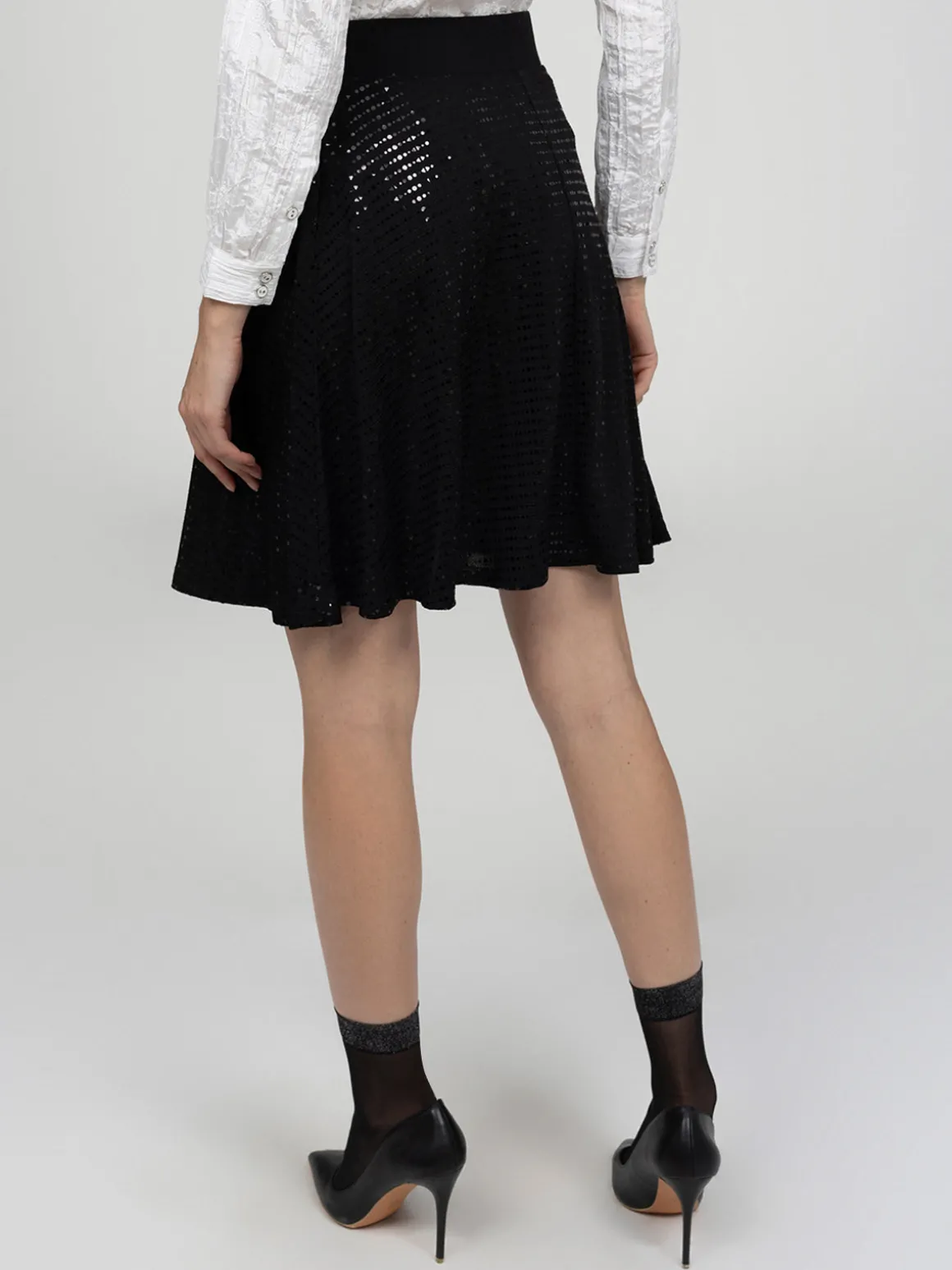 Jupe midi évasée en tricot