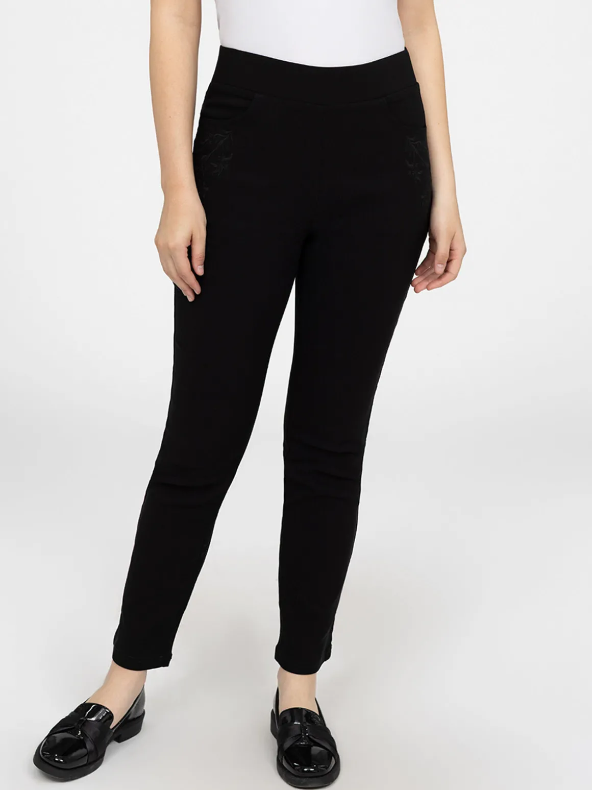 Pantalon droit semi-ajusté à enfiler - Petite