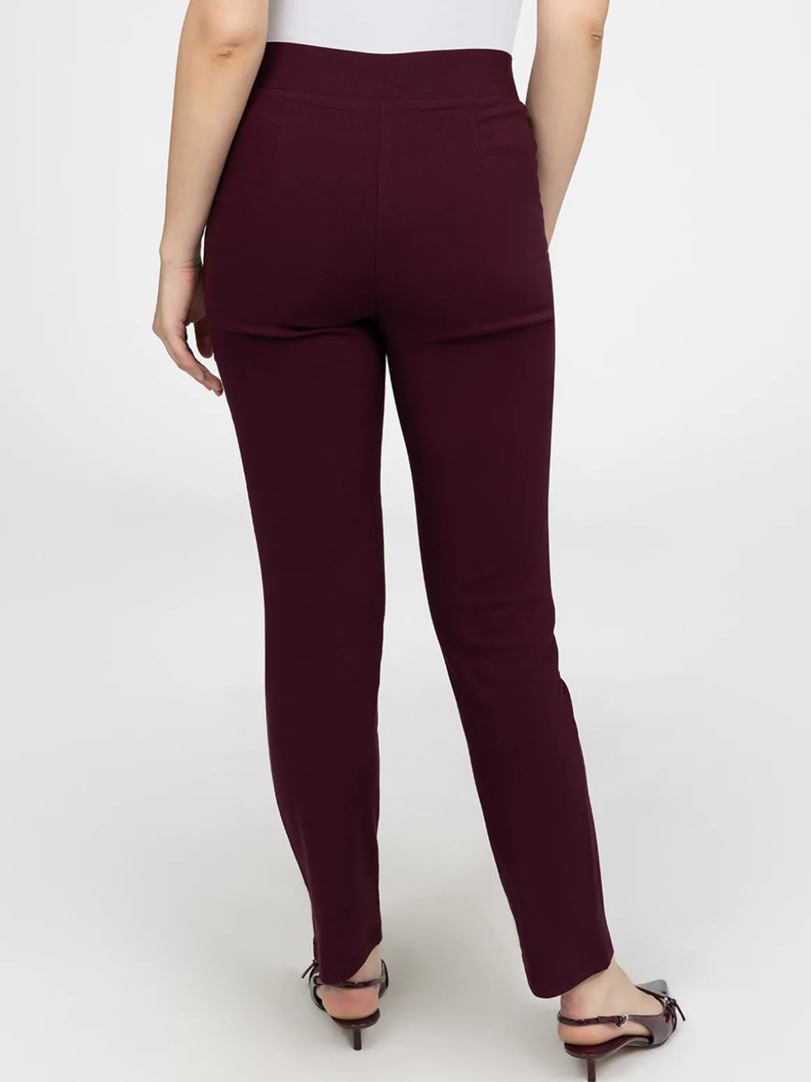 Pantalon droit semi-ajusté à enfiler - Petite