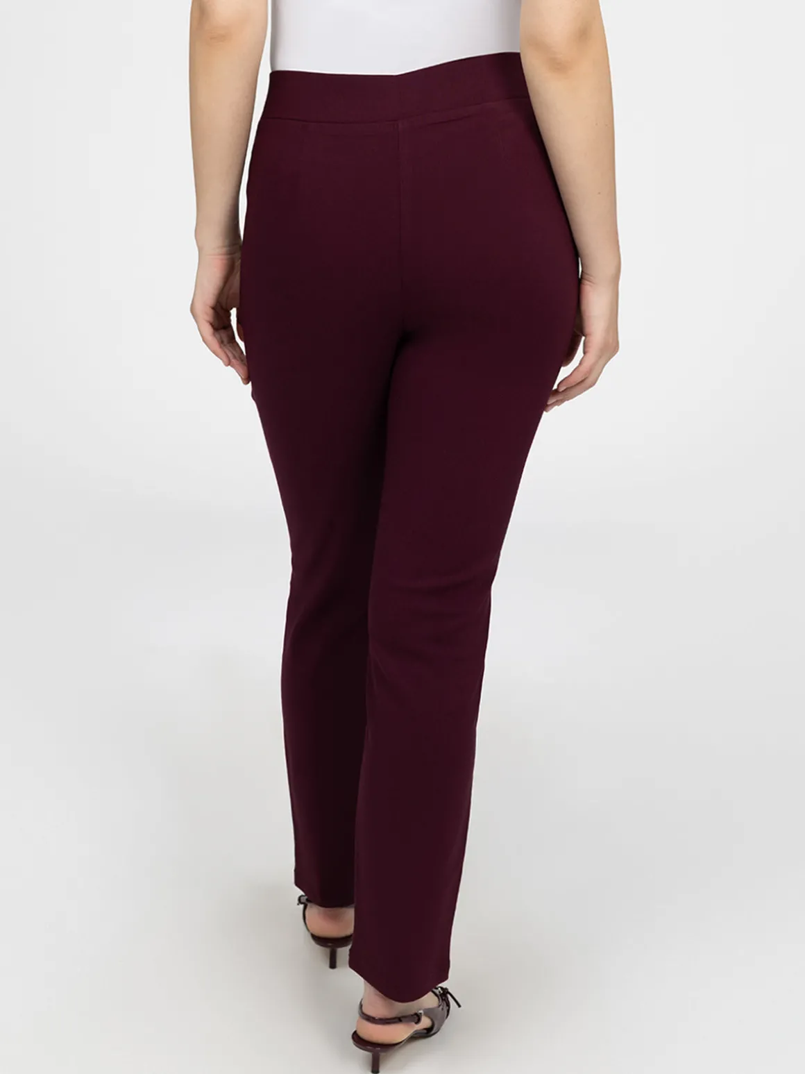 Pantalon droit semi-ajusté à enfiler - Petite