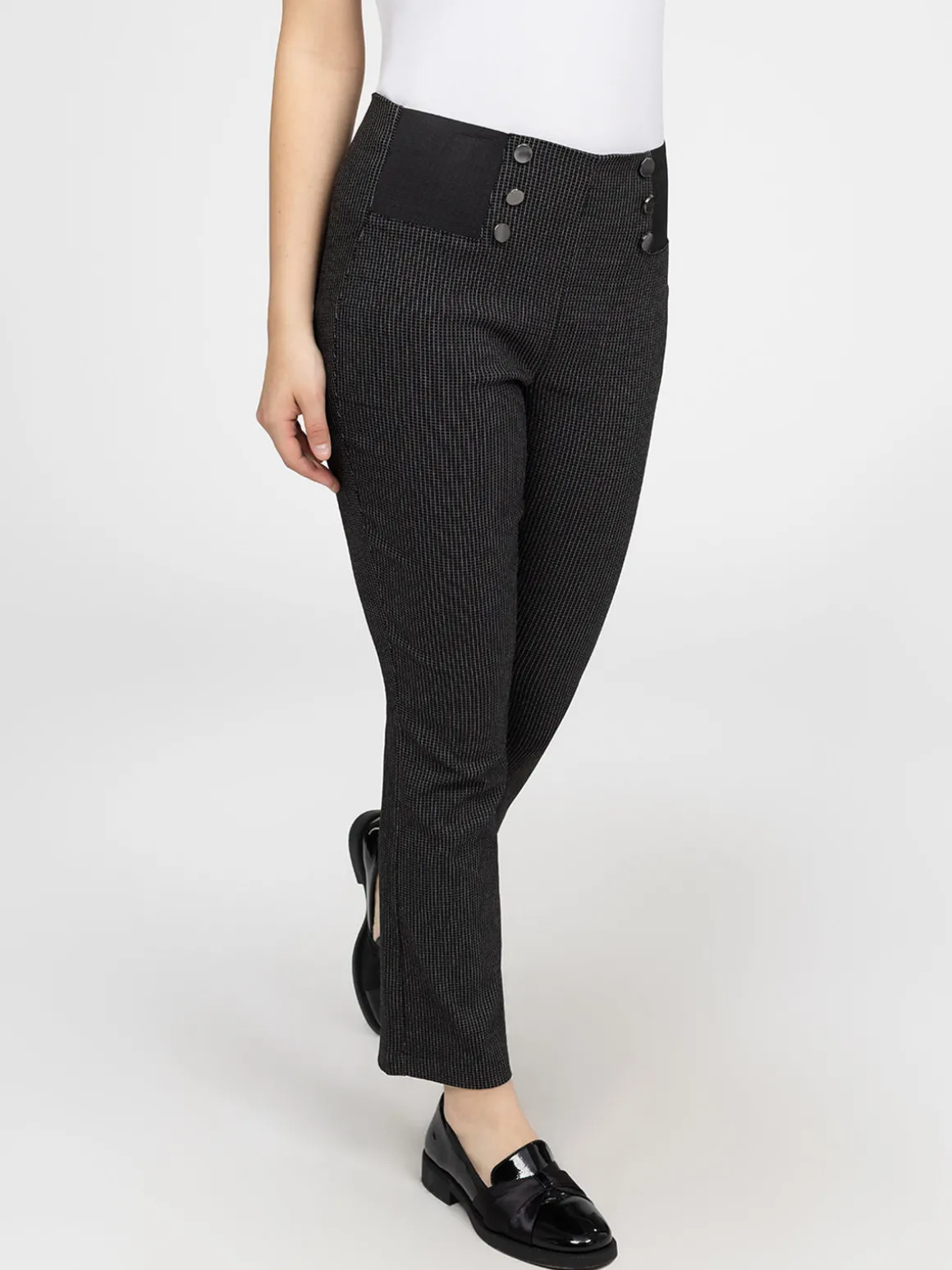 Pantalon droit semi-ajusté à enfiler - Petite