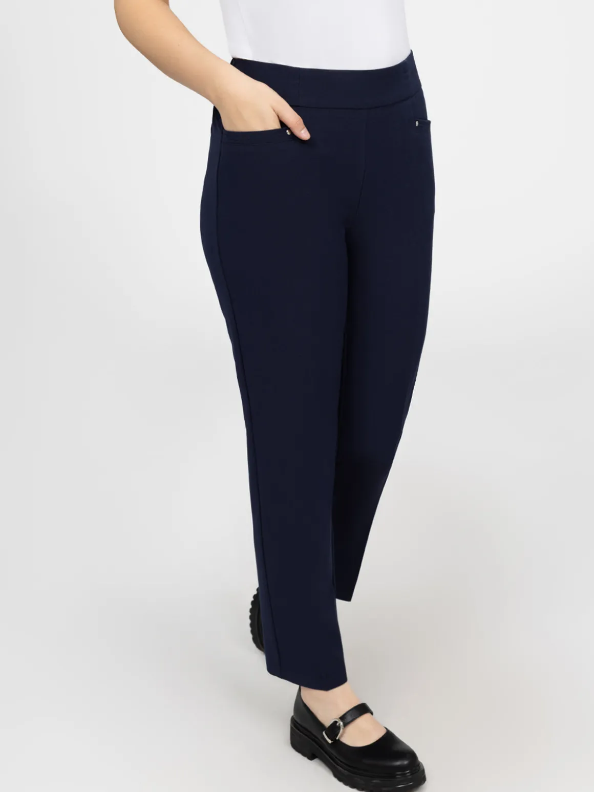 Pantalon habillé droit à enfiler - Petite