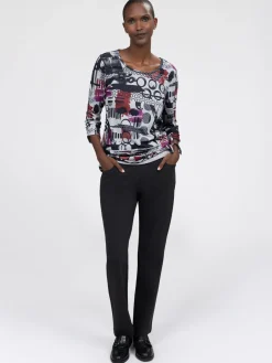 T-shirt ajusté à manches 3/4
