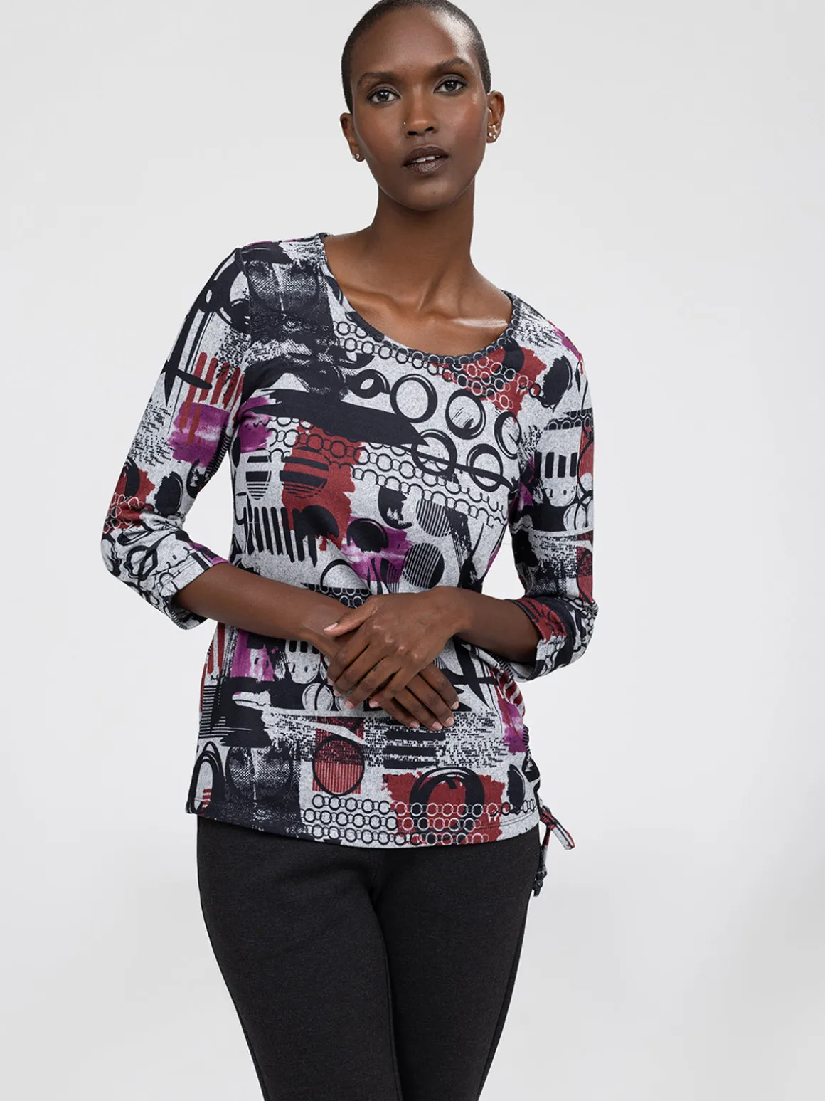 T-shirt ajusté à manches 3/4